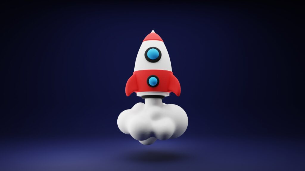 Imagen de un cohete espacial, utilizada para adornar el artículo que anuncia el lanzamiento del grupo para usuarios de FileMaker en Chile.